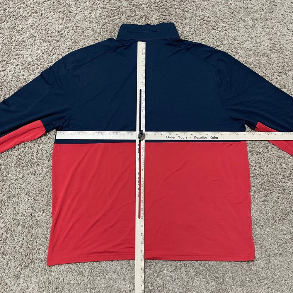 RLX Ralph Lauren Sweatshirt Mens XL Red Navy Colorblock Golf Wicking 1/4 Zip - Picture 9 of 12